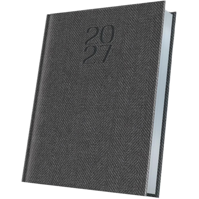 Agenda Datata A5 352 Pagini, Premium Deluxe Bard, Coperta Piele Sintetica, Gri Folio Argintiu 2027, Herlitz