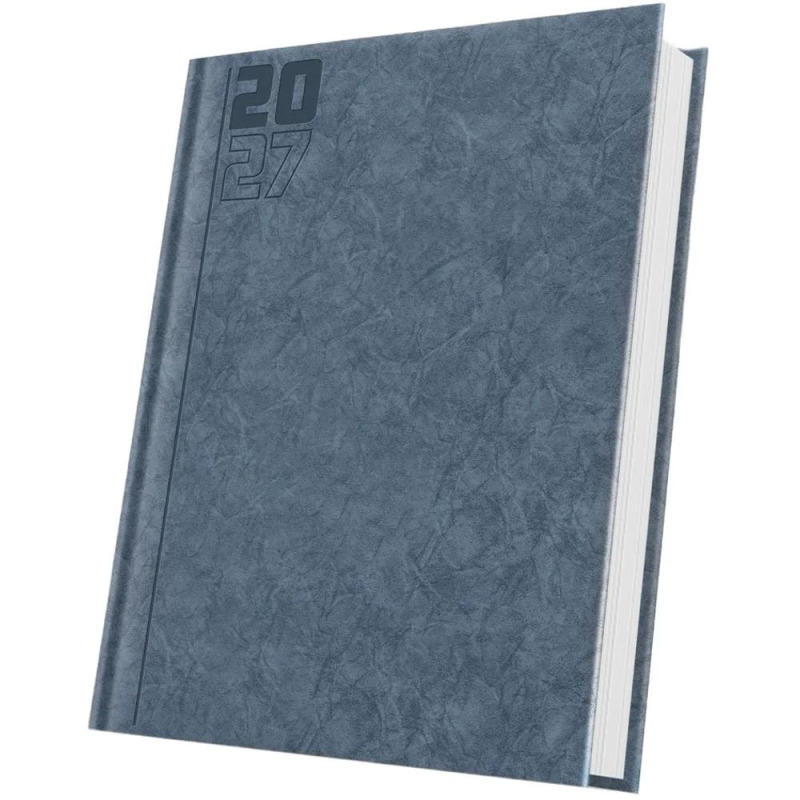Agenda Datata A5 352 Pagini, Premium Deluxe Capalbio, Coperta Piele Sintetica, Albastru Denim Folio Argintiu 2027, Herlitz