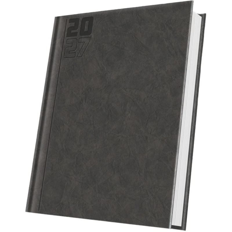 Agenda Datata A5 352 Pagini, Premium Deluxe Capalbio, Coperta Piele Sintetica, Gri Antracit Folio Argintiu 2027, Herlitz