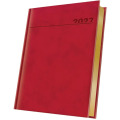 Agenda Datata A5 352 Pagini, Premium Deluxe Chia, Coperta Piele Sintetica, Rosu Folio Auriu 2027, Herlitz