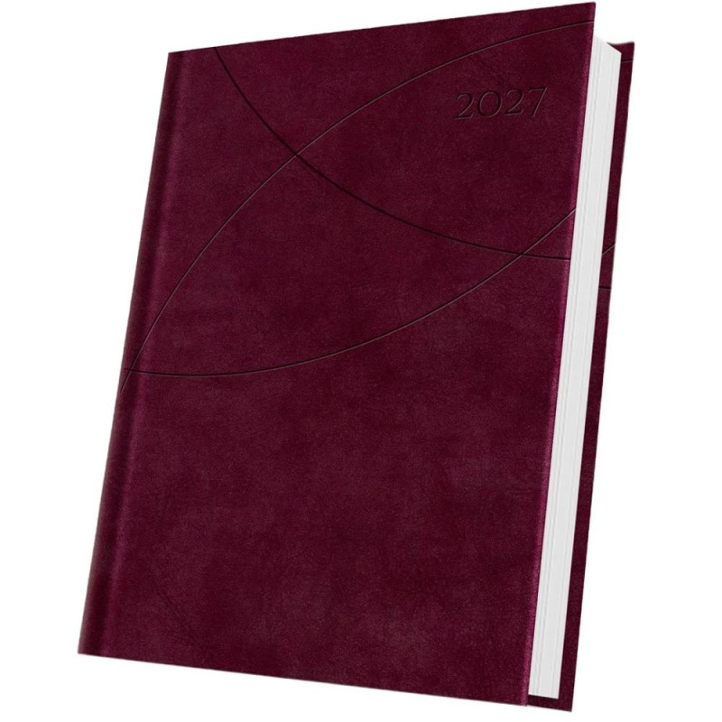 Agenda Datata A5 352 Pagini, Premium Deluxe Favignana, Coperta Piele Sintetica, Rosu Burgundy Folio Auriu 2027, Herlitz