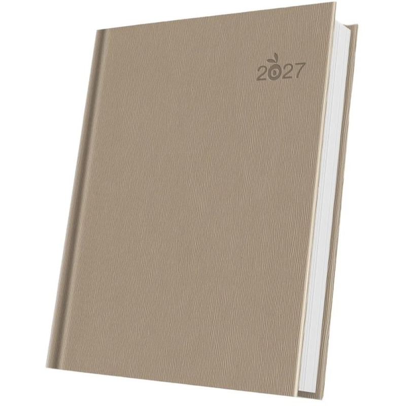 Agenda Datata A5 352 Pagini, Premium Deluxe Gargano, Coperta Piele Sintetica, Bej 2027, Herlitz