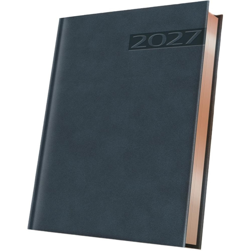 Agenda Datata A5 352 Pagini, Premium Deluxe Teano, Coperta Piele Sintetica, Albastru Folio Bronz 2027, Herlitz