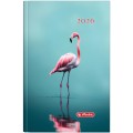 Agenda Datata A5, Motiv Flamingo, 352 Pagini, Coperta Buretata, 2026
