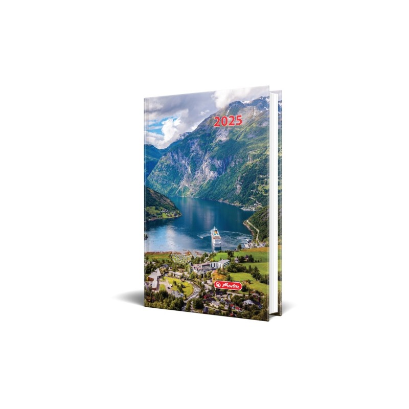 Agenda Datata A5, Motive, 352 pg, Coperta Buretata, Motiv Fjords 2025