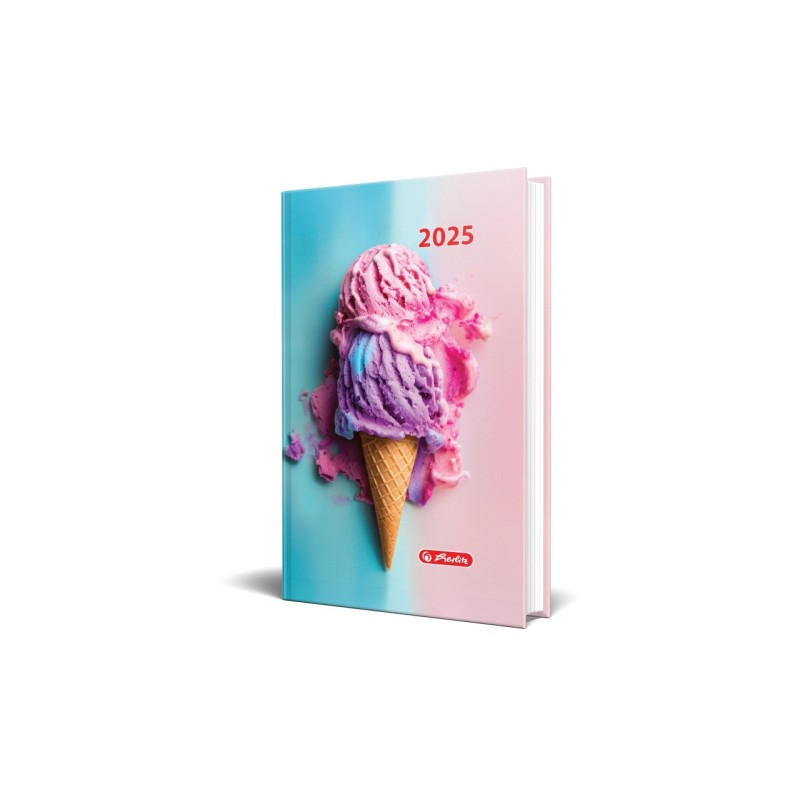 Agenda Datata A5, Motive, 352 pg, Coperta Buretata, Motiv Ice Cream 2025