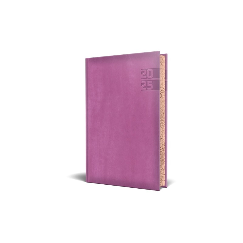 Agenda Datata Ro A5, 352 pg, Coperta din Piele Sintetica, Premium Deluxe Narni, Purpuriu, Margini Folio Bronz, 2025