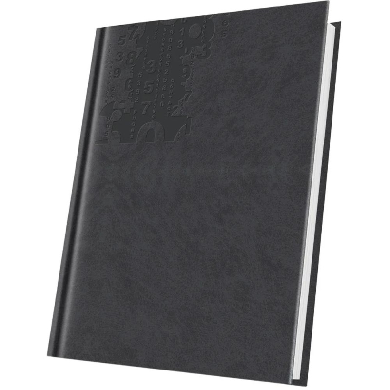 Agenda Nedatata A5 224 Pagini, Coperta Piele Sintetica Marmora, Gri Inchis, Herlitz