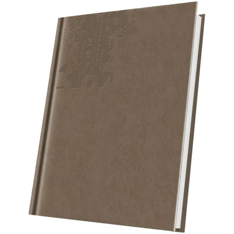 Agenda Nedatata A5 224 Pagini, Coperta Piele Sintetica Marmora, Maro Nisipiu, Herlitz