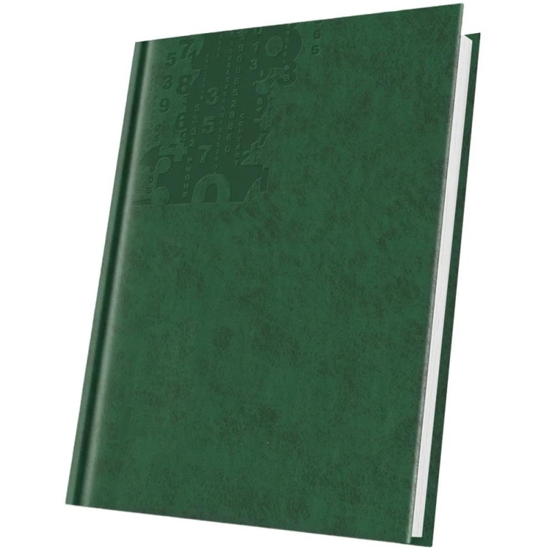 Agenda Nedatata A5 224 Pagini, Coperta Piele Sintetica Marmora, Verde Silvic, Herlitz