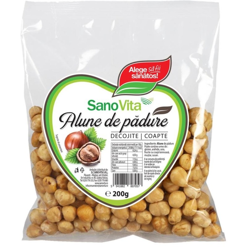 Alune de Padure, Decojite si Coapte, Sanovita, 200 g