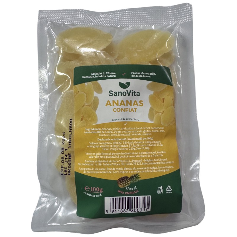 Ananas Confiat 100 g, Sanovita