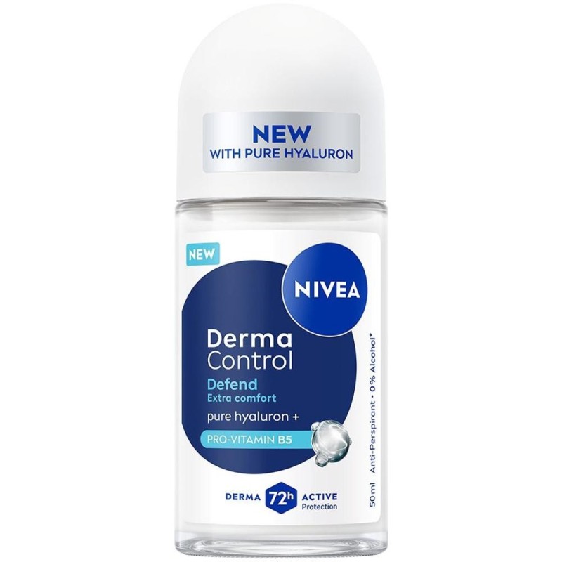 Antiperspirant Roll-On Femei, Nivea Derma Control Defend, 72 h, 50 ml
