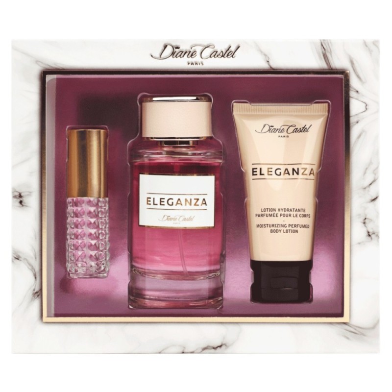 Apa de Parfum Diane Castel Elegantza, pentru Femei, 100 ml si Lotiune de Corp 10 ml