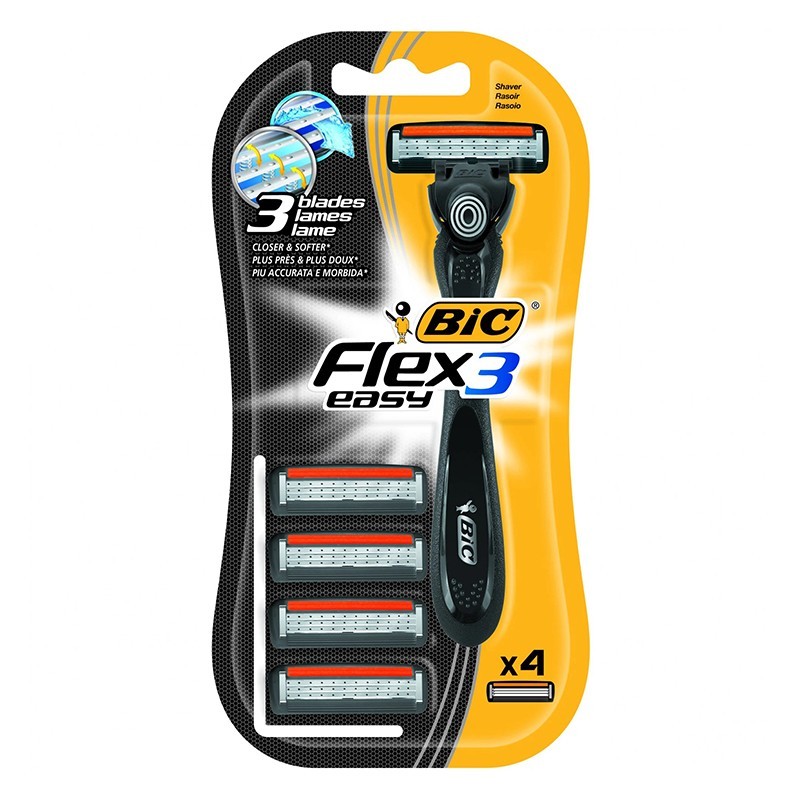 Aparat de Ras BIC Hybrid Flex 3, 3 Lame, Barbati, 4 Bucati