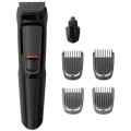 Aparat de Tuns Barba 6 in 1, Fara fir, Lame cu Ascutire Automata, 4 Piepteni, Negru, Philips Multigroom MG3710/15