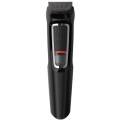 Aparat de Tuns Barba si Parul 9 in 1 Philips Multigroom, Lame cu Ascutire, Acumulator, 6 Piepteni, Negru