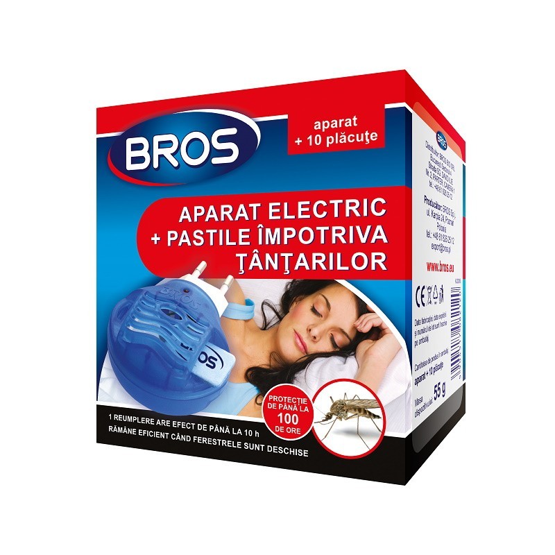 Aparat Electric cu 10 Pastile Impotriva Tantarilor Bros, 55 g