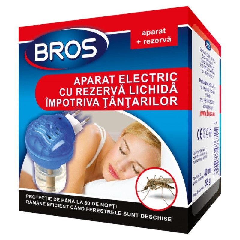 Aparat Electric cu Rezerva Lichida Impotriva Tantarilor Bros, 55 g