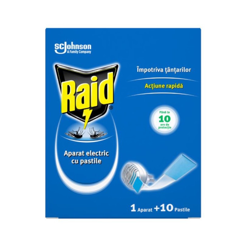 Aparat Electric Raid Impotriva Tantarilor cu 10 Pastile Laminate