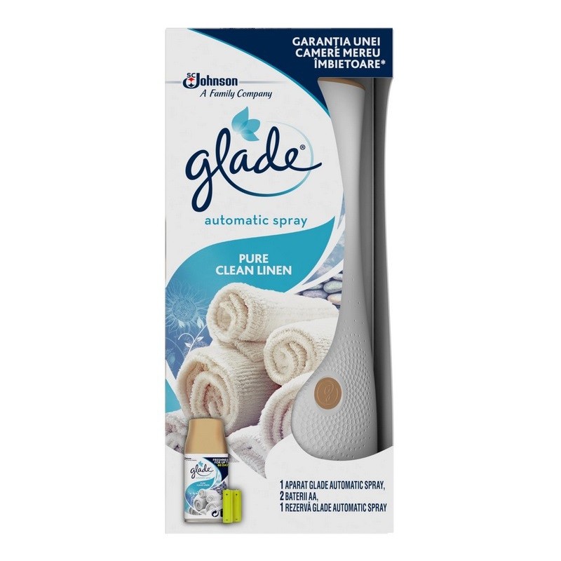 Aparat Odorizant de Camera Glade Automatic Spray Clean 269 ml + Rezerva