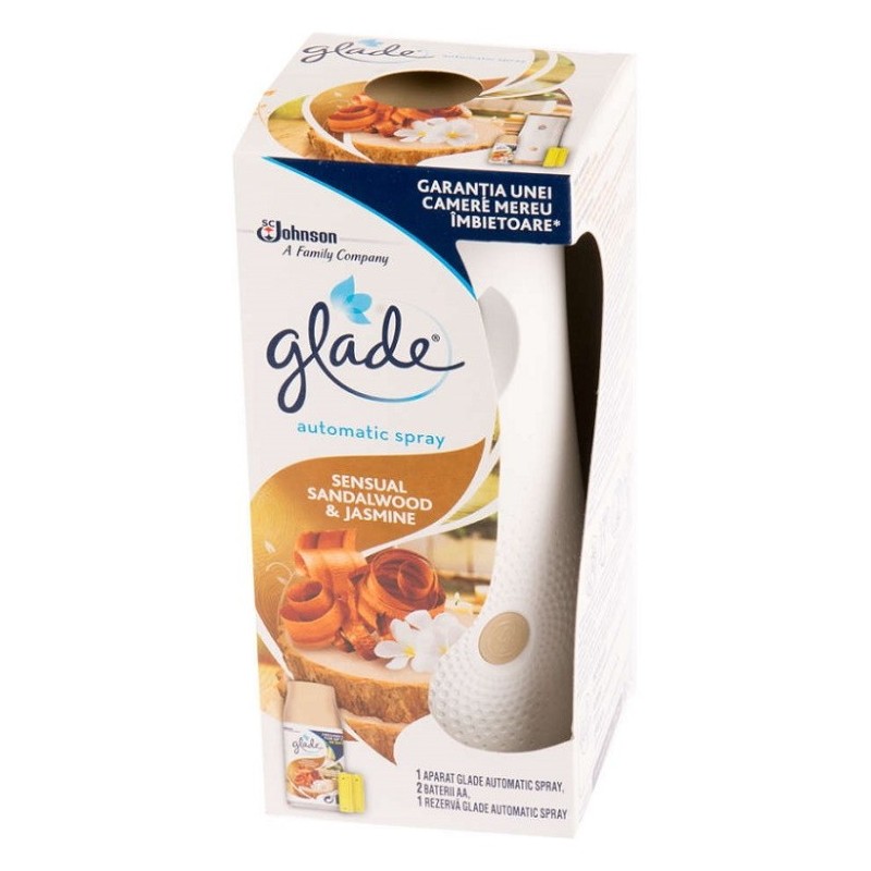 Aparat Odorizant de Camera Glade Automatic Spray Sandalwood & Jasmine 269 ml + Rezerva