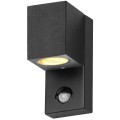 Aplica Perete Exterior Senzor PIR Austin-1-S, GU10, IP44, Negru , Aluminiu, Well