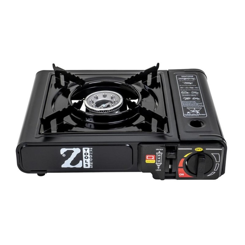 Aragaz Camping cu Aprindere Automata, Dubla Alimentare Doza Spray sau Gaz, Negru