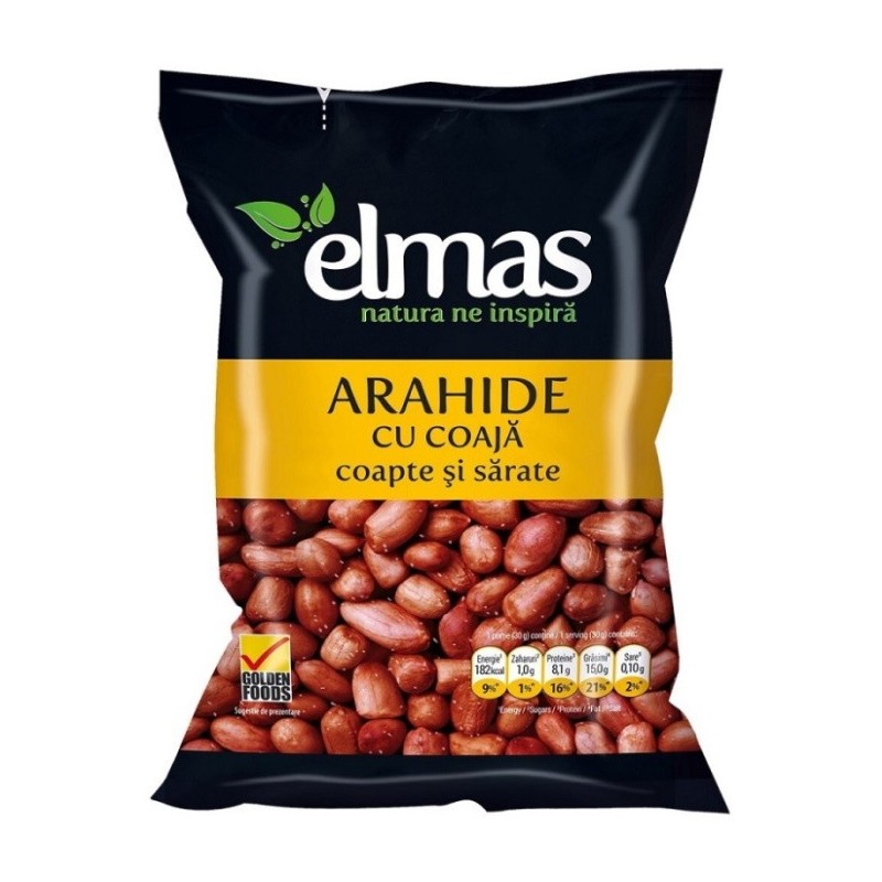 Arahide cu Coaja Coapte cu Sare, Elmas, 300 G