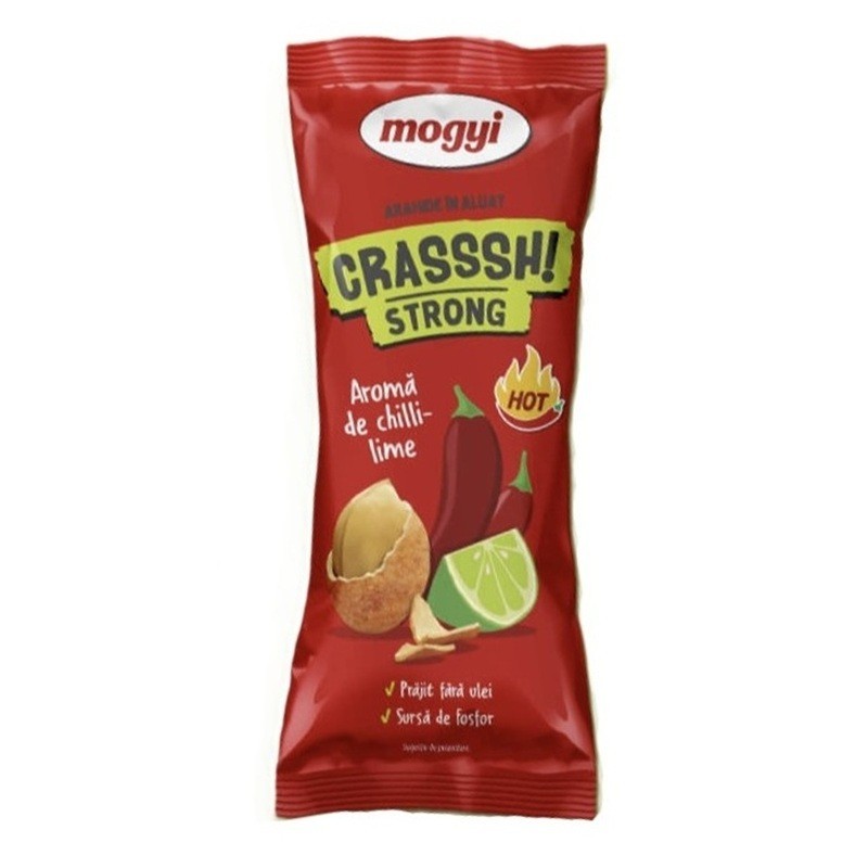 Arahide Prajite in Aluat, cu Aroma de Chilli si Lime, Mogyi Crasssh Strong, 60 g