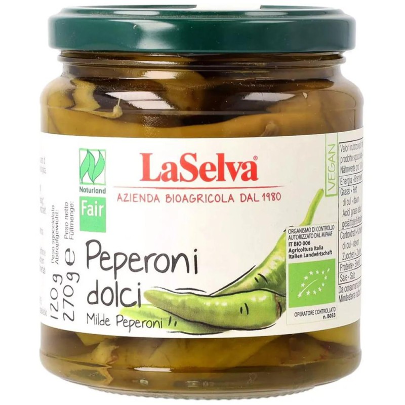 Ardei Peperoni in Otet, La Selva, Bio, Mediu Iute, 120 g/270 g