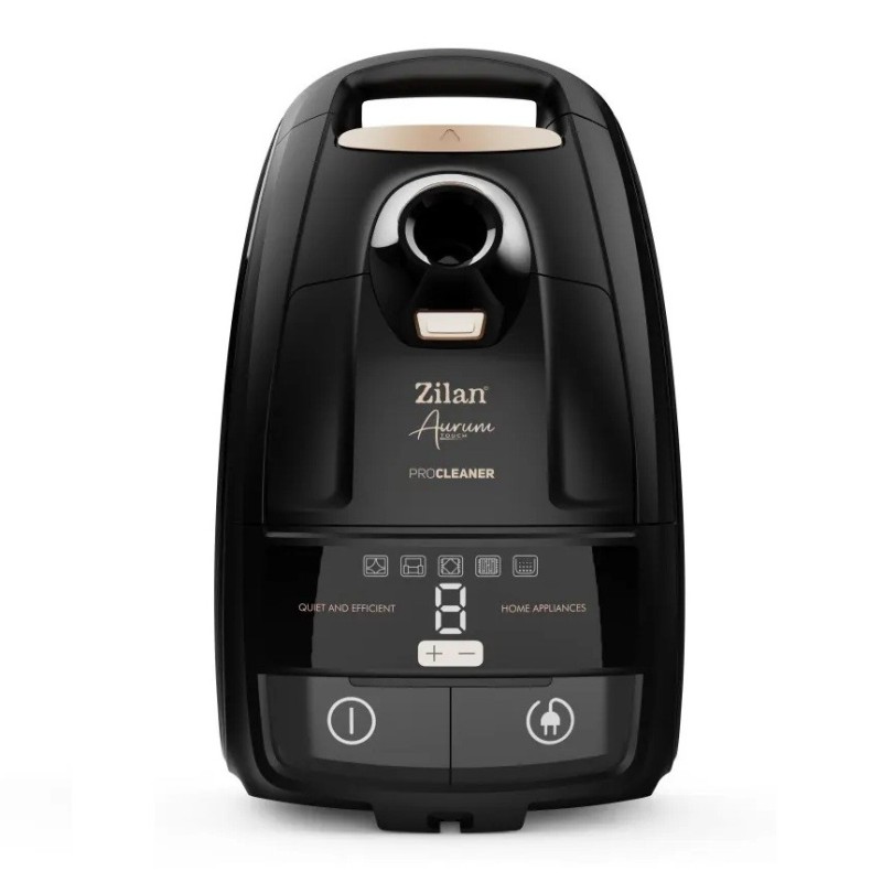 Aspirator cu Sac Zilan Aurum, Putere Motor si Consum 2400W, Capacitate 5 l, Furtun Pivotant 360°, Negru