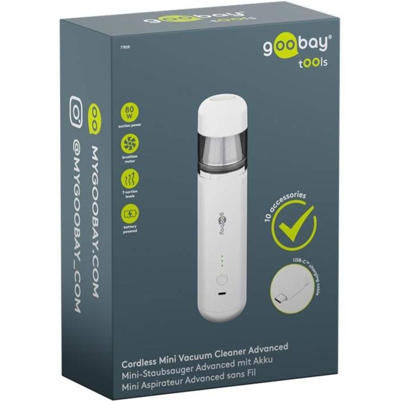 Aspirator Mini Portabil, Alb, 80 W, Goobay