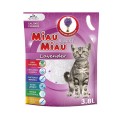 Asternut Igienic pentru Pisici Miau-Miau, Silicat Lavanda, 3.8 l