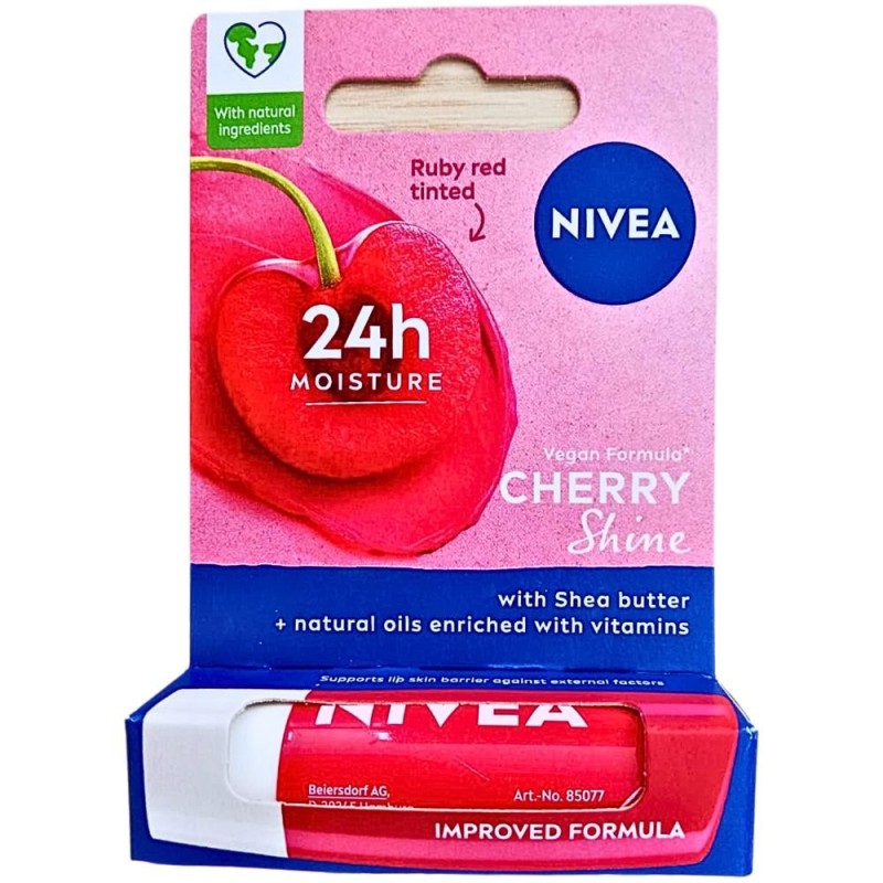 Balsam de Buze Nivea Lip Care Cherry Shine, 4.8 g