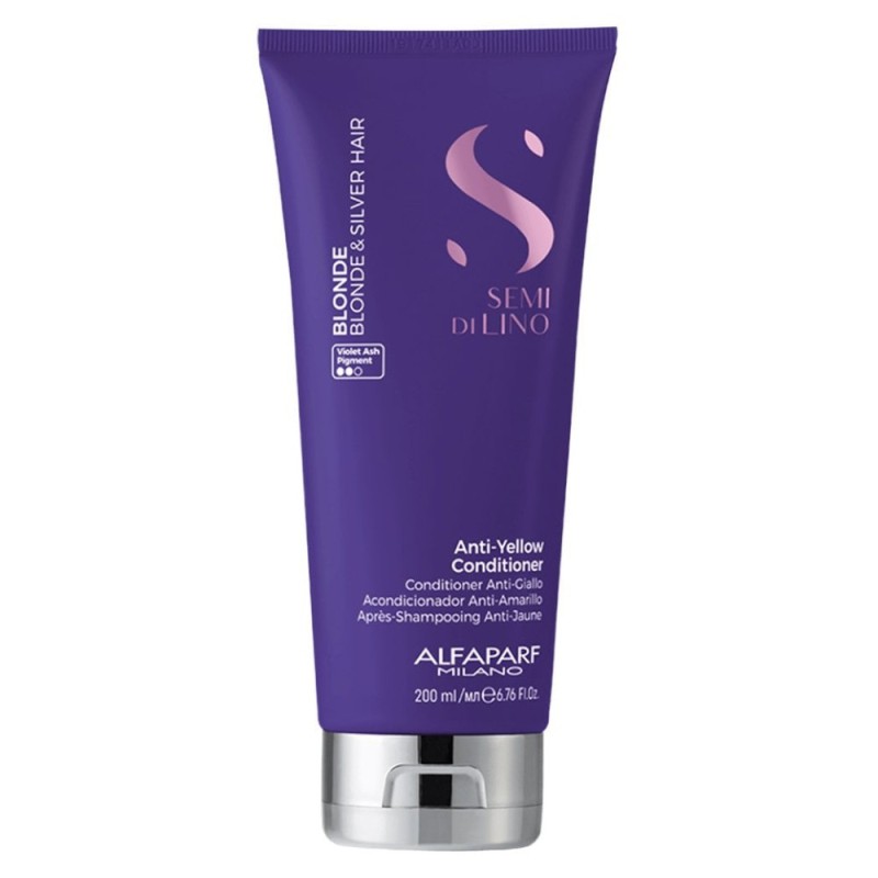 Balsam de Par Alfaparf pentru Par Blond Anti Yellow, Neutralizeaza Tonurile de Galben, 200 ml