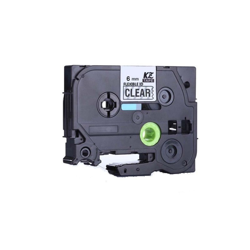 Banda Brother Compatibila TZEFX111 6mm x 8m, Negru / Transparent