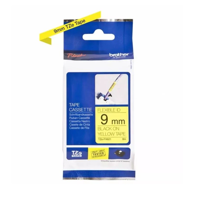 Banda Originala Brother 9mm x 8m Negru-Galben TZEFX621
