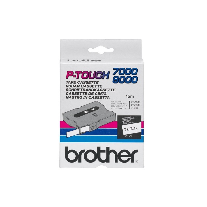 Banda Originala Brother Etichete TX231, 12mm x 15m