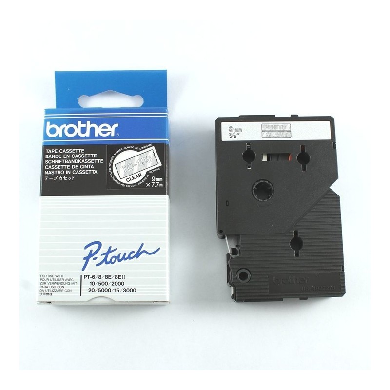 Banda Originala Laminata Etichete Brother TC195, 9mm x 7.7m