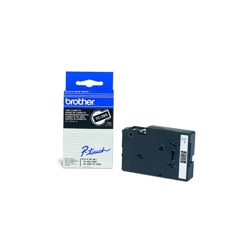 Banda Originala Laminata Etichete Brother TC395, 9mm x 7.7m