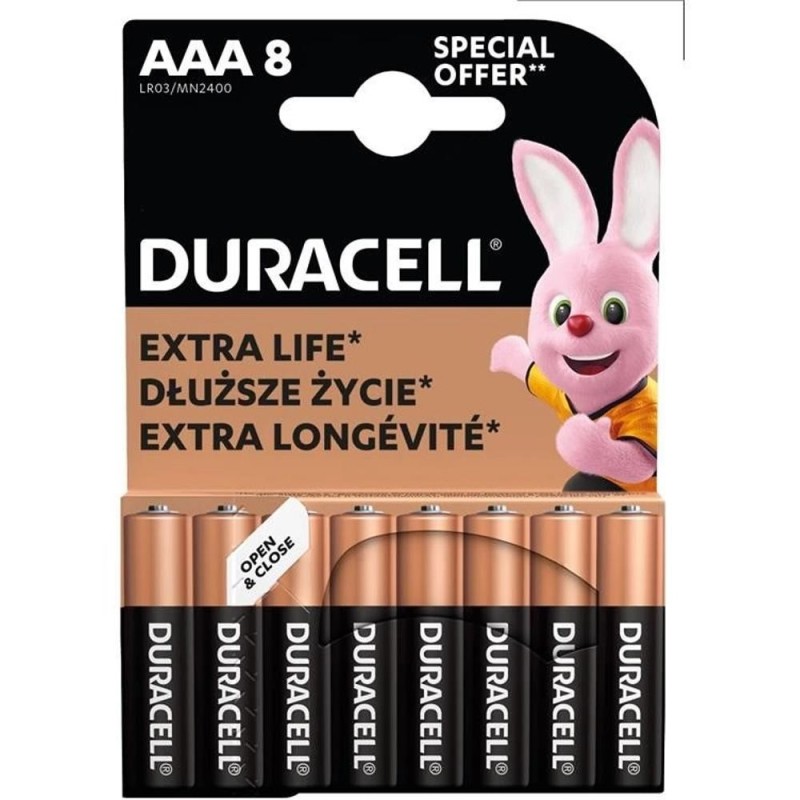 Baterie Alcalina Duracell Basic R3 (AAA), 8 Bucati, Blister
