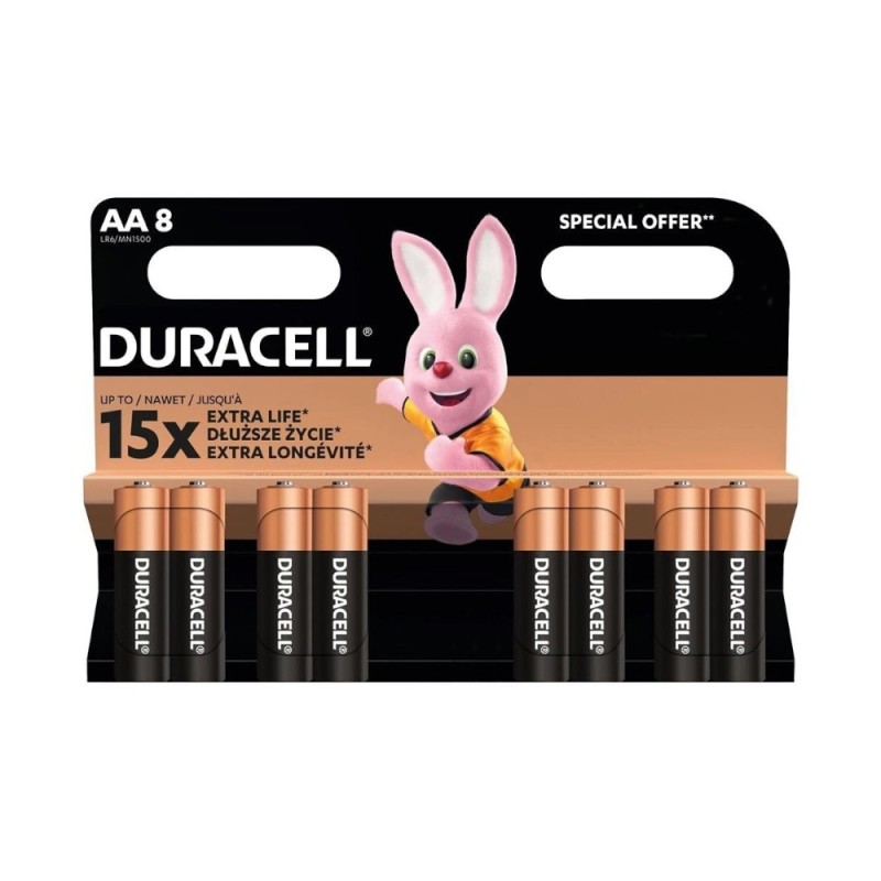 Baterie Alcalina Duracell Basic R6 (AA), 8 Bucati, Blister