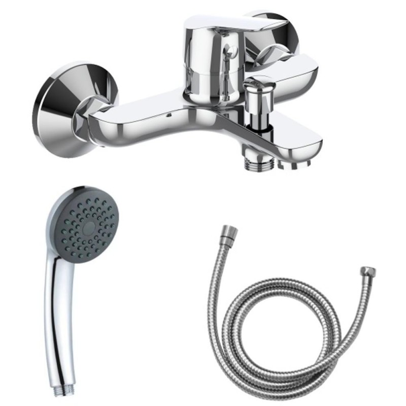 Baterie Cada, Furtun Dus 1.5 m, Para Dus, Argintiu