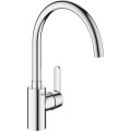 Baterie pentru Bucatarie Grohe Get 31494001, 3/8'', Monocomanda, Pipa Inalta, Tip C, Pivotanta, Limitator, Crom