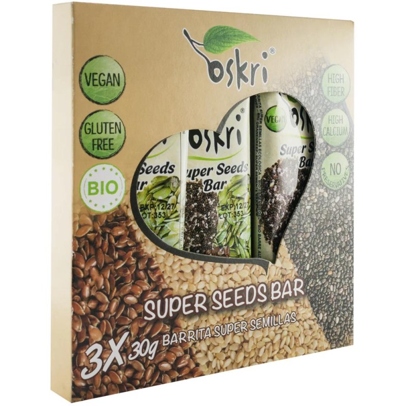 Baton cu Arahide si Seminte, Oskri, Bio, 3 x 30 g