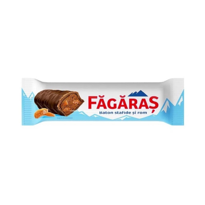 Baton de Ciocolata, Fagaras, cu Stafide si Rom, 30 g