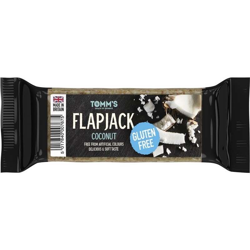 Baton Energizant Flapjack Tomm’s, cu Nuca de Cocos, fara Gluten 100 g Bombus