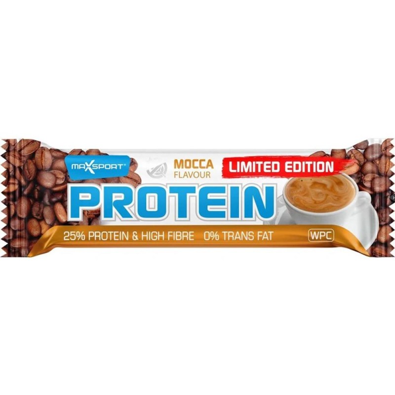 Baton Proteic cu Aroma de Mocca, Maxsport, Bio, 60 g