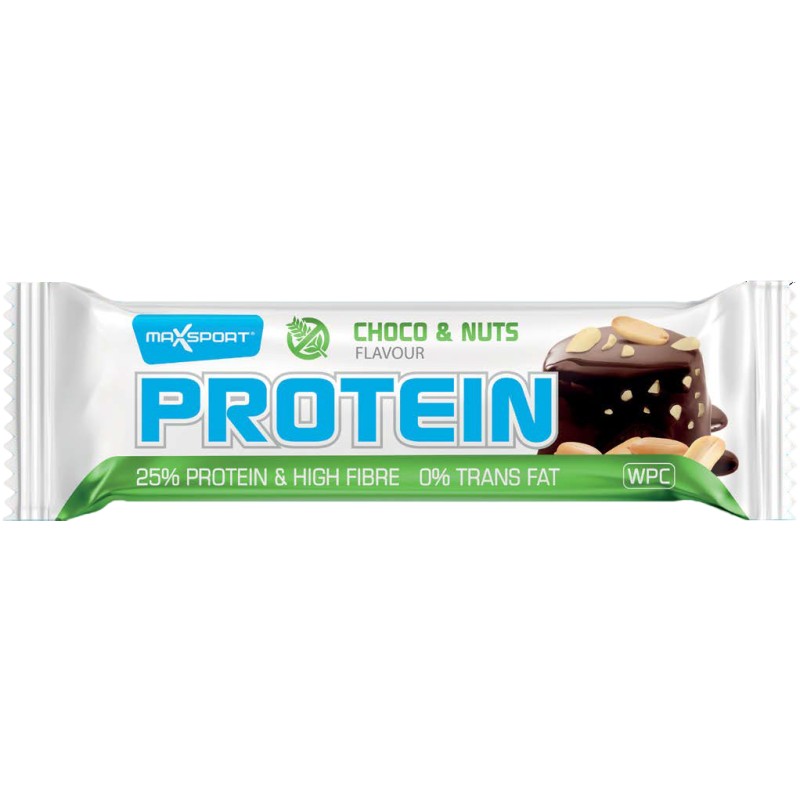 Baton Proteic cu Ciocolata si Alune, 60g Max Sport
